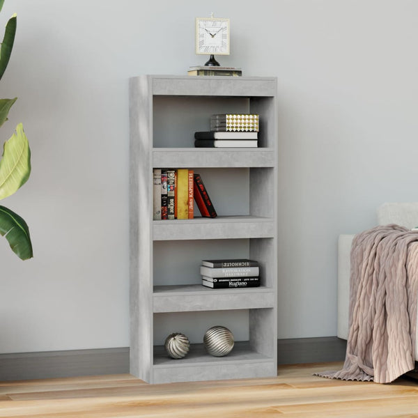 Book Cabinet/Room Divider Concrete Grey 60X30x135 Cm Engineered Wood Bookshelves