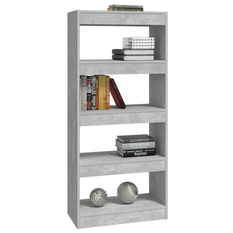 Book Cabinet/Room Divider Concrete Grey 60X30x135 Cm Engineered Wood Bookshelves