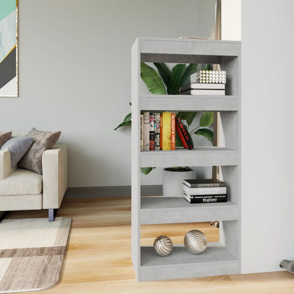 Book Cabinet/Room Divider Concrete Grey 60X30x135 Cm Engineered Wood Bookshelves