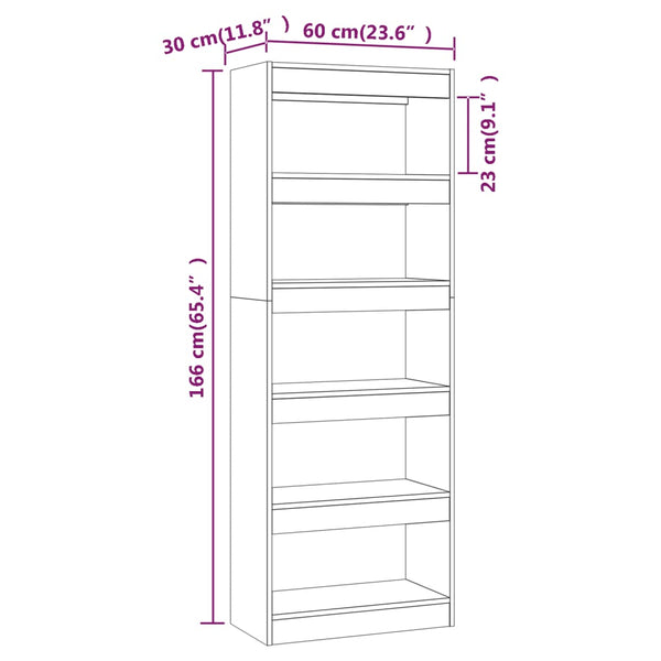 Vidaxl Book Cabinet/Room Divider Black 60X30x166 Cm Engineered Wood Screens & Room Dividers