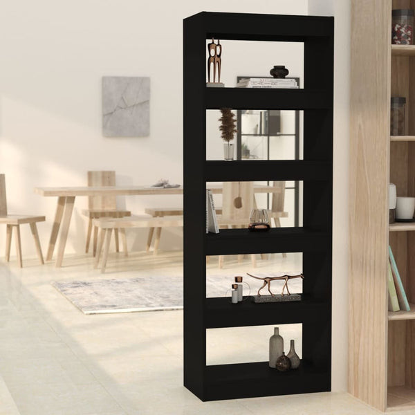 Book Cabinet/Room Divider Black 60X30x166 Cm Engineered Wood Bookshelves