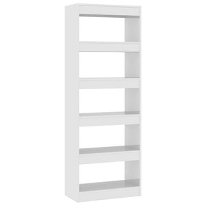 Book Cabinet/Room Divider High Gloss White 60X30x166 Cm Engineered Wood
