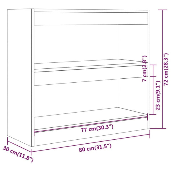 Vidaxl Book Cabinet/Room Divider White 80X30x72 Cm Screens & Room Dividers