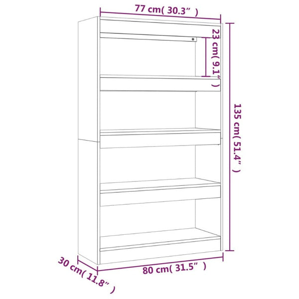 Vidaxl Book Cabinet/Room Divider White 80X30x135 Cm Engineered Wood Screens & Room Dividers
