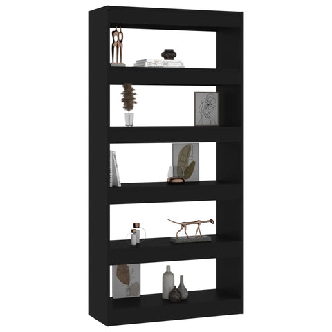 Book Cabinet/Room Divider Black 80X30x166 Cm Engineered Wood Bookshelves