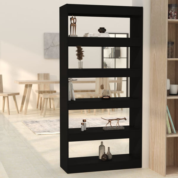 Book Cabinet/Room Divider Black 80X30x166 Cm Engineered Wood Bookshelves