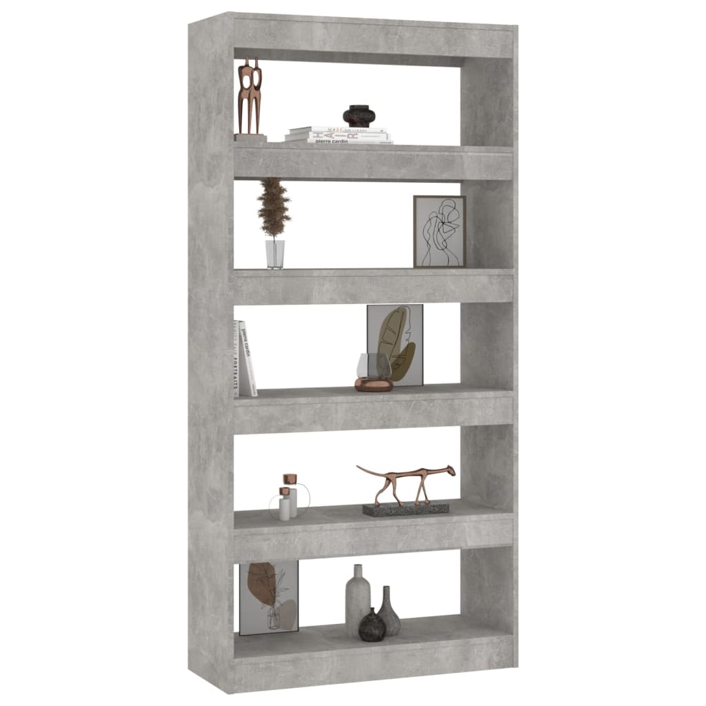 Book Cabinet/Room Divider Concrete Grey 80X30x166 Cm Engineered Wood Bookshelves
