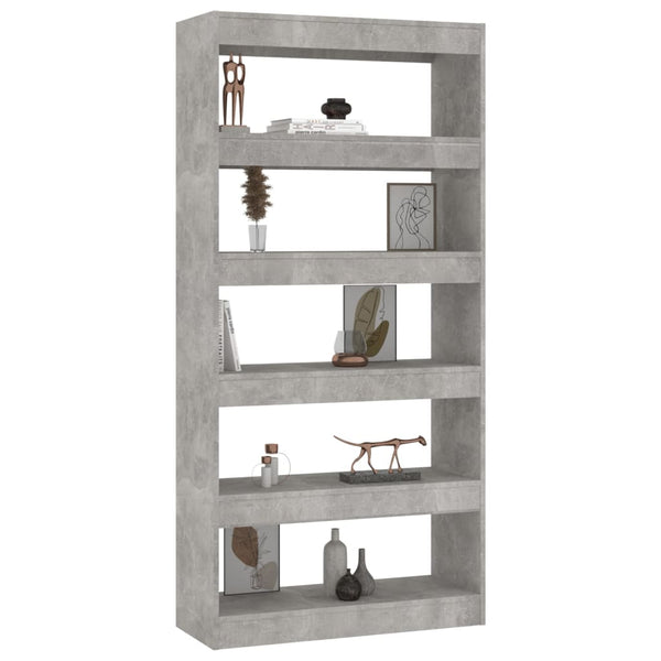 Book Cabinet/Room Divider Concrete Grey 80X30x166 Cm Engineered Wood Bookshelves