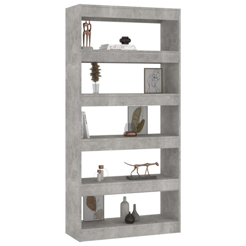 Book Cabinet/Room Divider Concrete Grey 80X30x166 Cm Engineered Wood Bookshelves