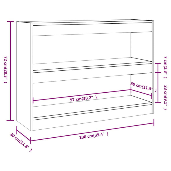 Vidaxl Book Cabinet/Room Divider White 100X30x72 Cm Screens & Room Dividers