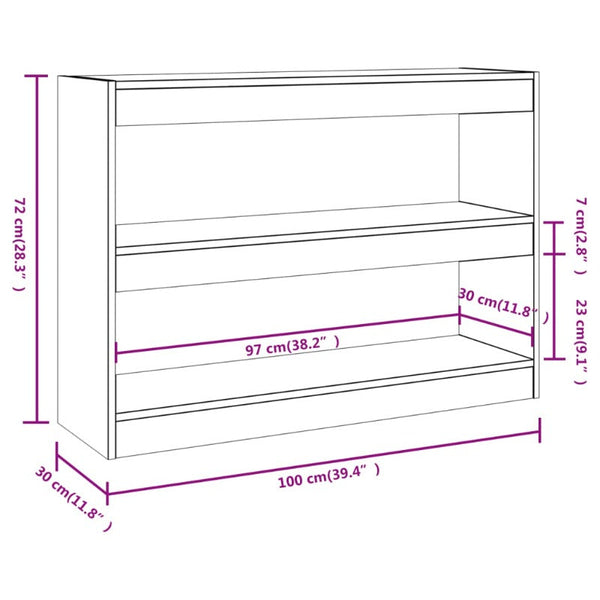 Book Cabinet/Room Divider High Gloss White 100X30x72 Cm