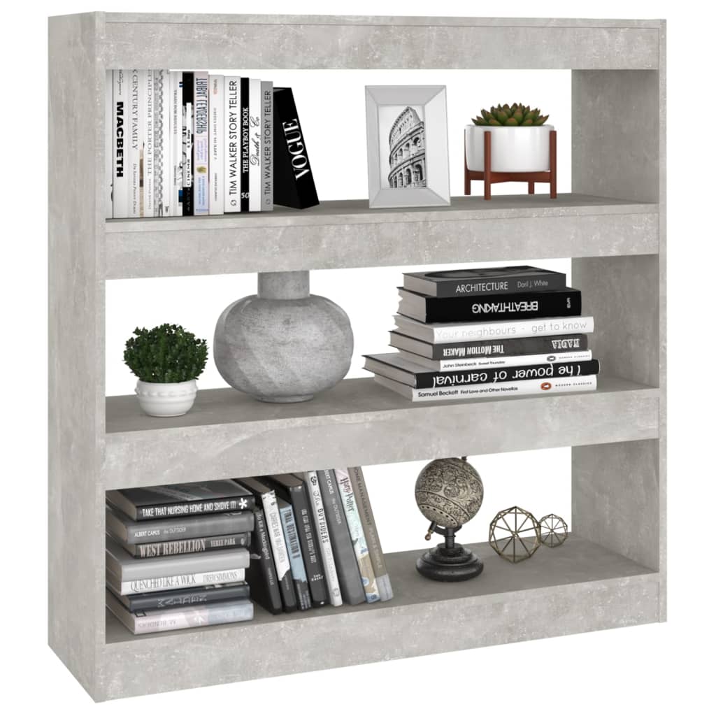 Book Cabinet/Room Divider Concrete Grey 100X30x103 Cm Bookshelves