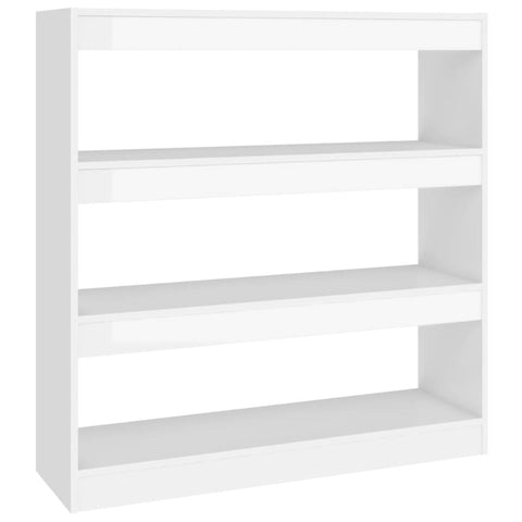 Book Cabinet/Room Divider High Gloss White 100X30x103 Cm