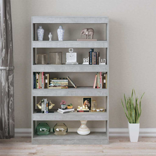 Vidaxl Book Cabinet/Room Divider Concrete Grey 100X30x166 Cm Bookshelves