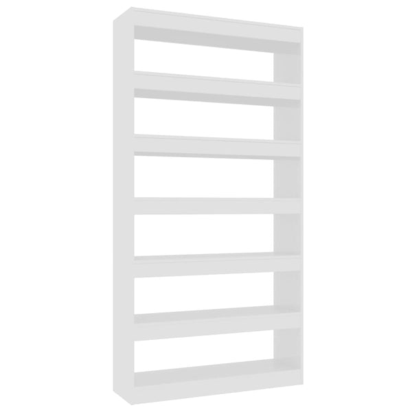 Book Cabinet/Room Divider High Gloss White 100X30x198 Cm Engineered Wood Bookshelves
