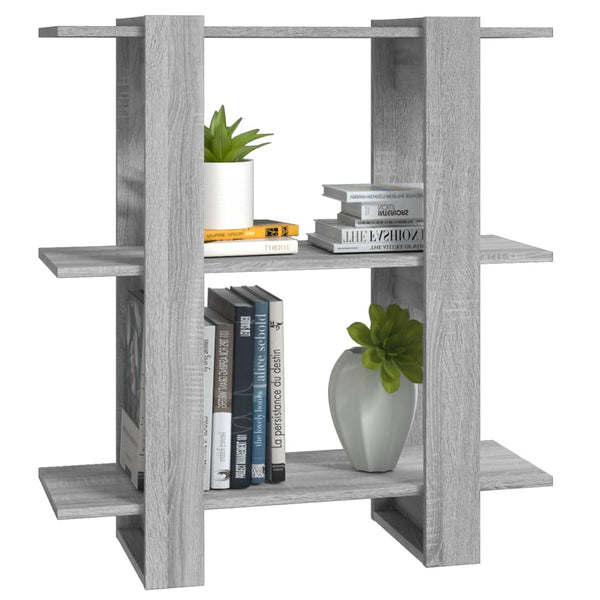 Book Cabinet/Room Divider Grey Sonoma 80X30x87 Cm Bookshelves