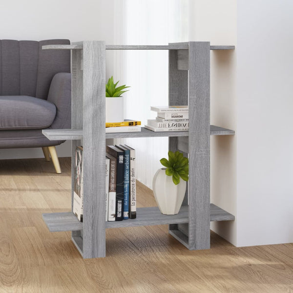 Book Cabinet/Room Divider Grey Sonoma 80X30x87 Cm Bookshelves