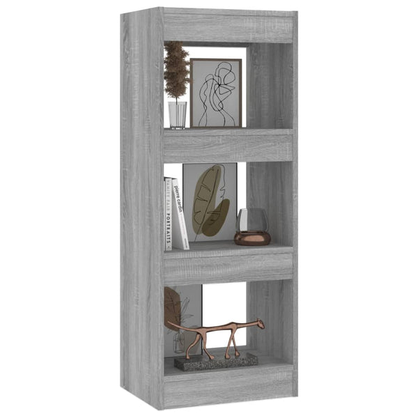 Book Cabinet/Room Divider Grey Sonoma 40X30x103 Cm Engineered Wood Bookshelves