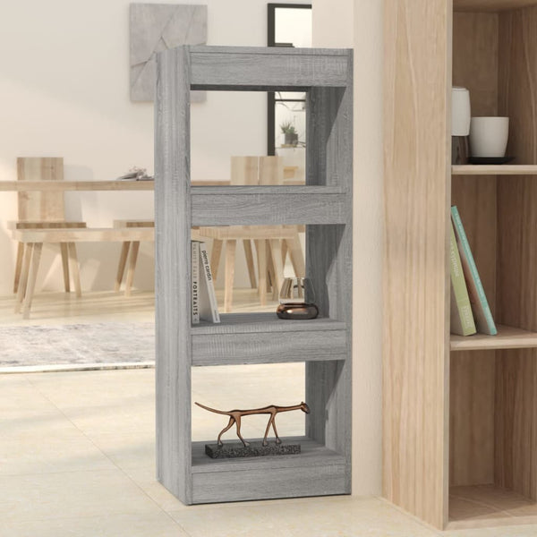 Book Cabinet/Room Divider Grey Sonoma 40X30x103 Cm Engineered Wood Bookshelves
