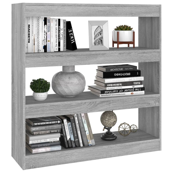 Book Cabinet/Room Divider Grey Sonoma 100X30x103 Cm Bookshelves