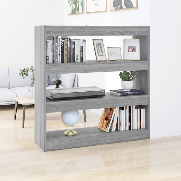 Book Cabinet/Room Divider Grey Sonoma 100X30x103 Cm Bookshelves
