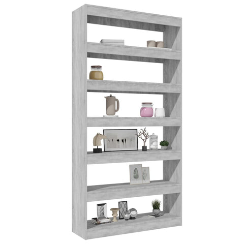 Book Cabinet/Room Divider Grey Sonoma 100X30x198 Cm Engineered Wood Bookshelves