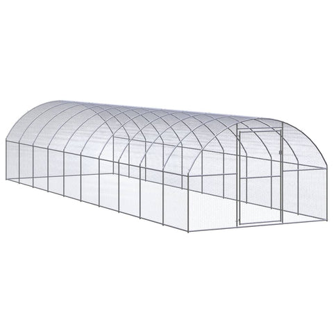 Outdoor Chicken Coop 3X10x2 M Galvanised Steel Small Animal Cages & Hutches