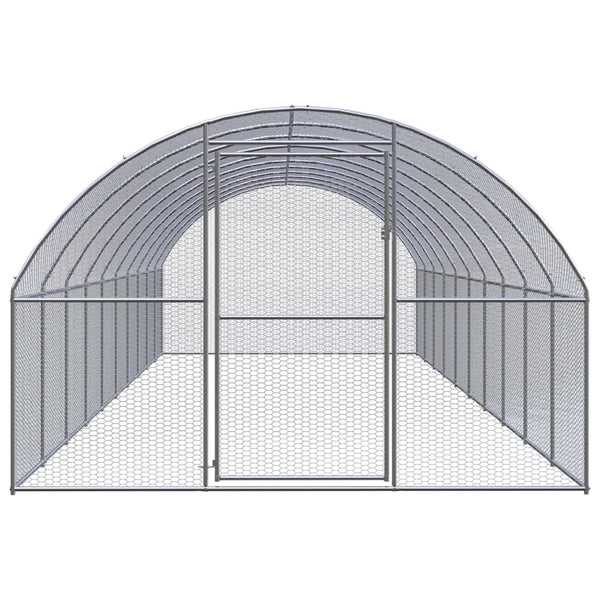 Outdoor Chicken Coop 3X10x2 M Galvanised Steel Small Animal Cages & Hutches