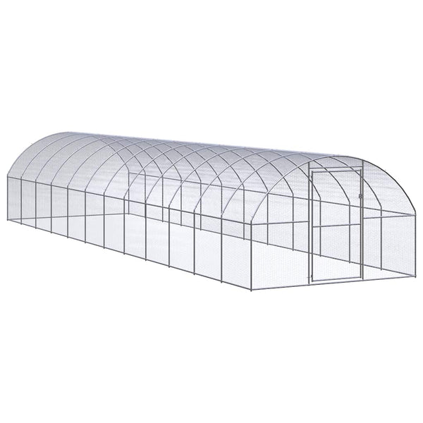 Vidaxl Outdoor Chicken Coop 3X12x2 M Galvanised Steel Small Animal Cages & Hutches