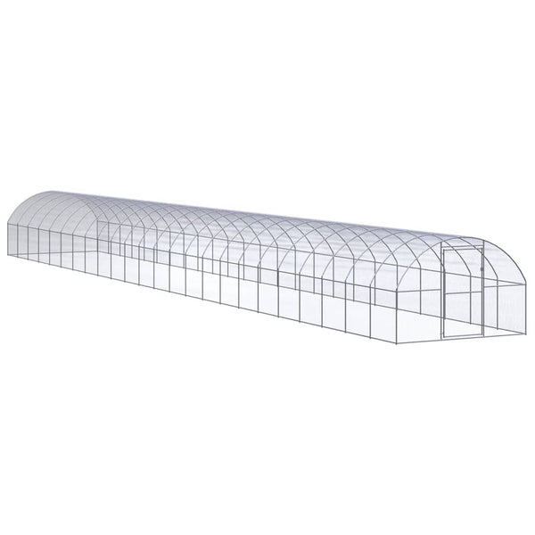 Vidaxl Outdoor Chicken Coop 3X24x2 M Galvanised Steel Small Animal Cages & Hutches