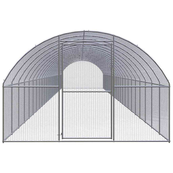 Vidaxl Outdoor Chicken Coop 3X24x2 M Galvanised Steel Small Animal Cages & Hutches