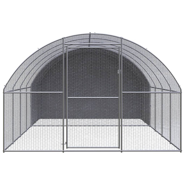 Vidaxl Outdoor Chicken Coop 3X4x2 M Galvanised Steel Poultry Cages