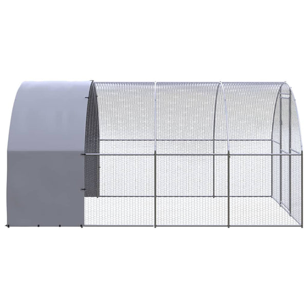 Vidaxl Outdoor Chicken Coop 3X4x2 M Galvanised Steel Poultry Cages