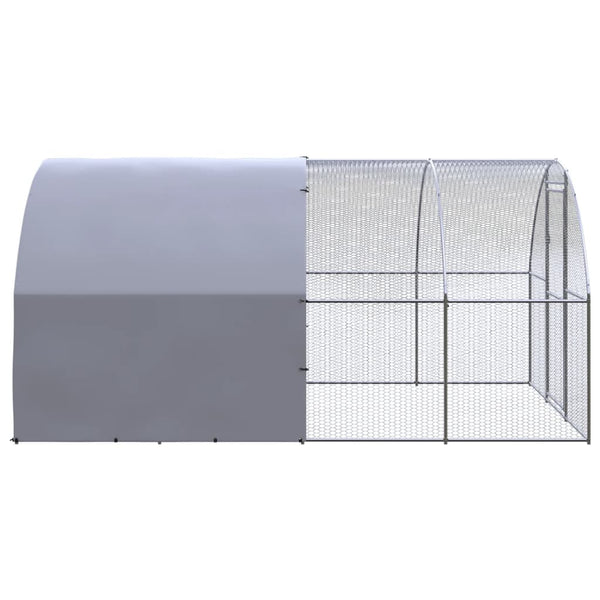 Vidaxl Outdoor Chicken Coop 3X4x2 M Galvanised Steel Poultry Cages