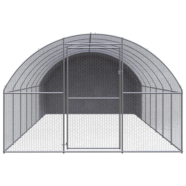 Vidaxl Outdoor Chicken Coop 3X8x2 M Galvanised Steel Small Animal Cages & Hutches
