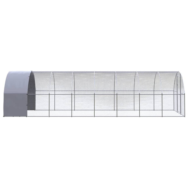 Vidaxl Outdoor Chicken Coop 3X8x2 M Galvanised Steel Small Animal Cages & Hutches