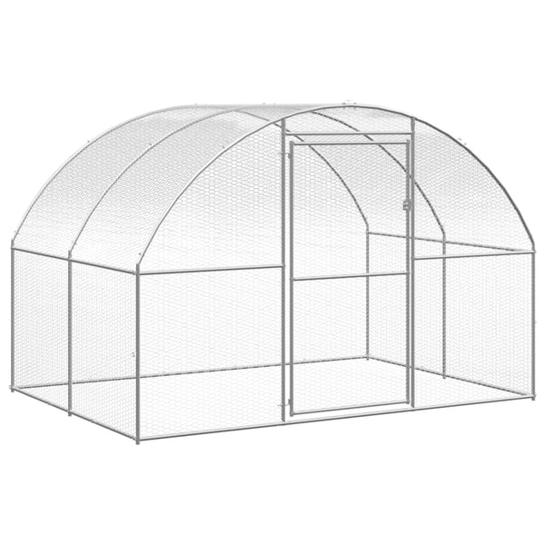 Vidaxl Outdoor Chicken Coop 3X8x2 M Galvanised Steel Small Animal Cages & Hutches