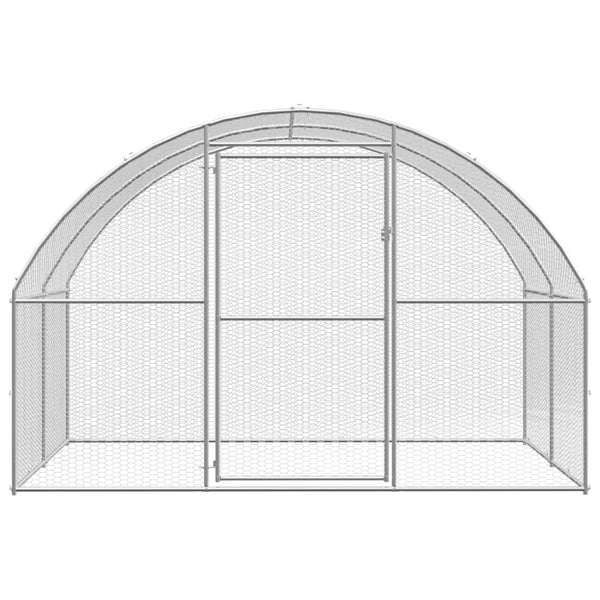 Vidaxl Outdoor Chicken Coop 3X8x2 M Galvanised Steel Small Animal Cages & Hutches