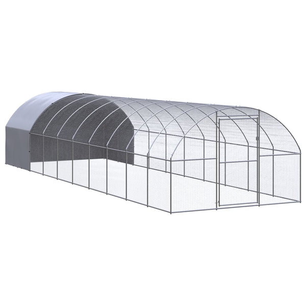 Vidaxl Outdoor Chicken Coop 3X10x2 M Galvanised Steel Small Animal Cages & Hutches