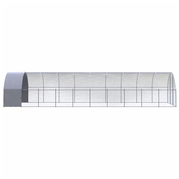 Vidaxl Outdoor Chicken Coop 3X10x2 M Galvanised Steel Small Animal Cages & Hutches