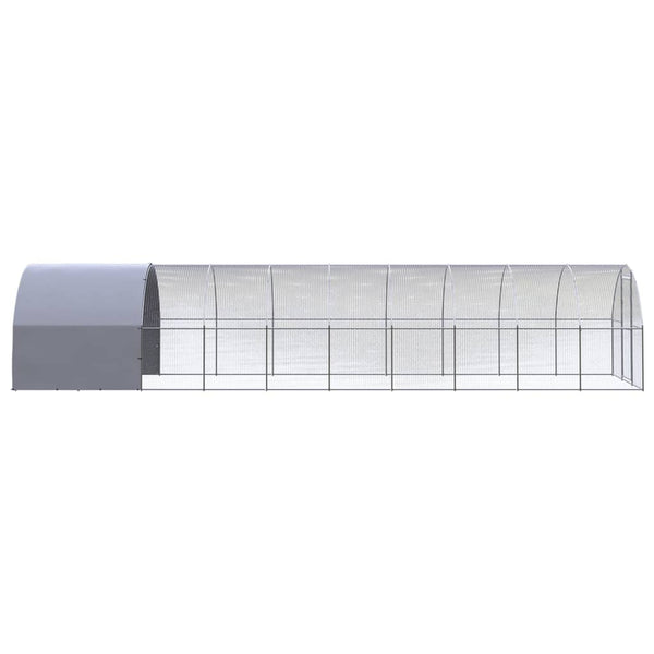 Vidaxl Outdoor Chicken Coop 3X10x2 M Galvanised Steel Small Animal Cages & Hutches