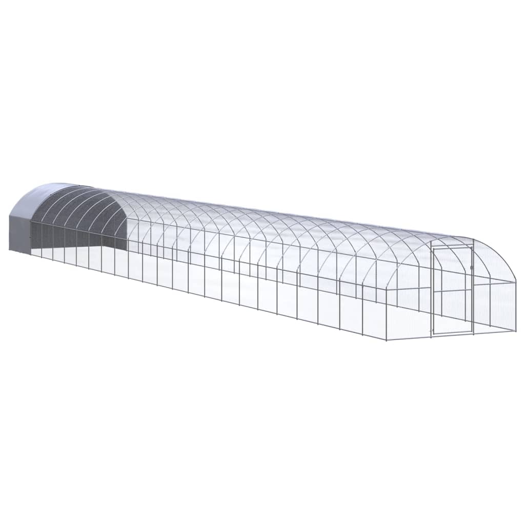 Outdoor Chicken Coop 3X24x2 M Galvanised Steel Small Animal Cages & Hutches