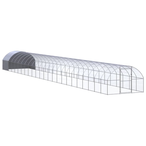 Outdoor Chicken Coop 3X24x2 M Galvanised Steel Small Animal Cages & Hutches