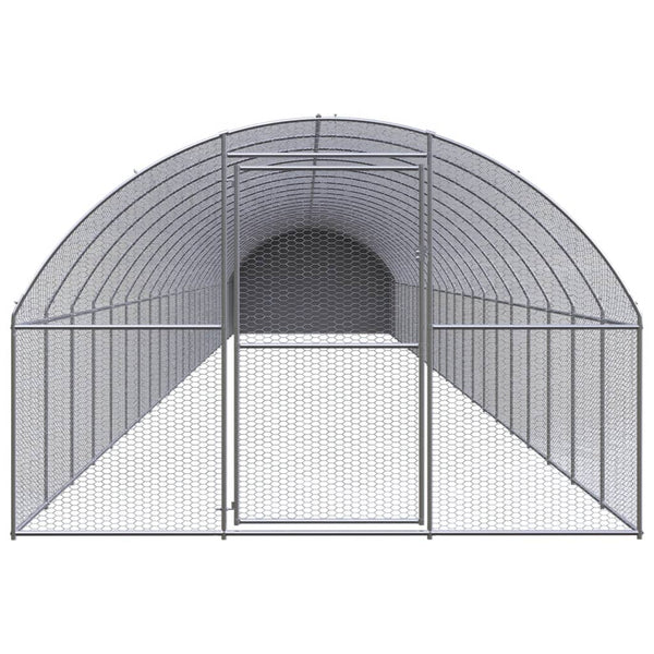 Outdoor Chicken Coop 3X24x2 M Galvanised Steel Small Animal Cages & Hutches