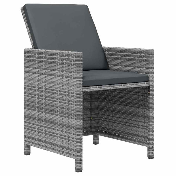 Vidaxl 13 Piece Garden Dining Set With Cushions Poly Rattan Grey Outdoor Dining Sets