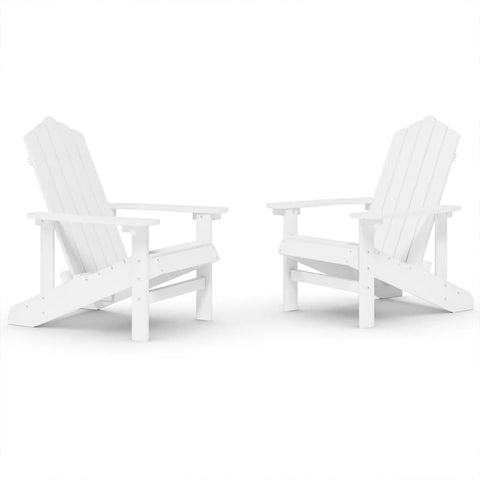 Garden Adirondack Chairs 2 Pcs Hdpe White Patio Chairs