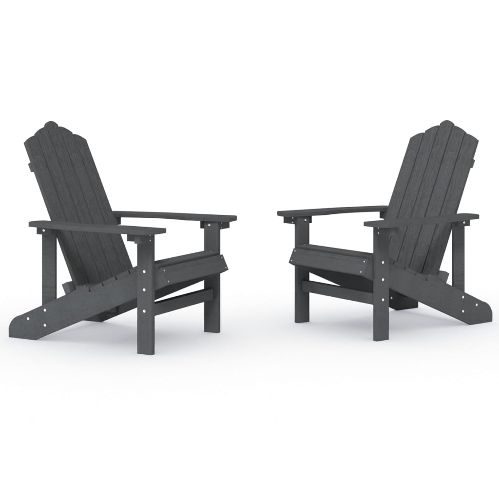 Garden Adirondack Chairs 2 Pcs Hdpe Anthracite Patio Chairs