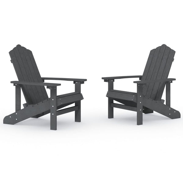 Garden Adirondack Chairs 2 Pcs Hdpe Anthracite Patio Chairs