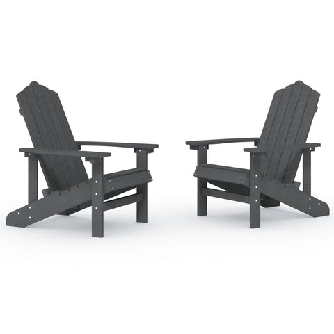 Garden Adirondack Chairs 2 Pcs Hdpe Anthracite Patio Chairs