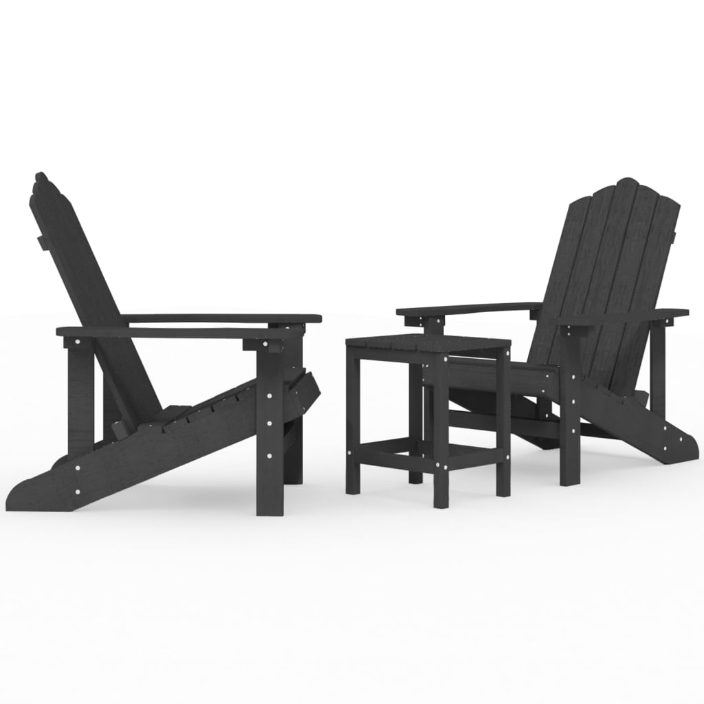 Garden Adirondack Chairs With Table Hdpe Anthracite Patio Chairs